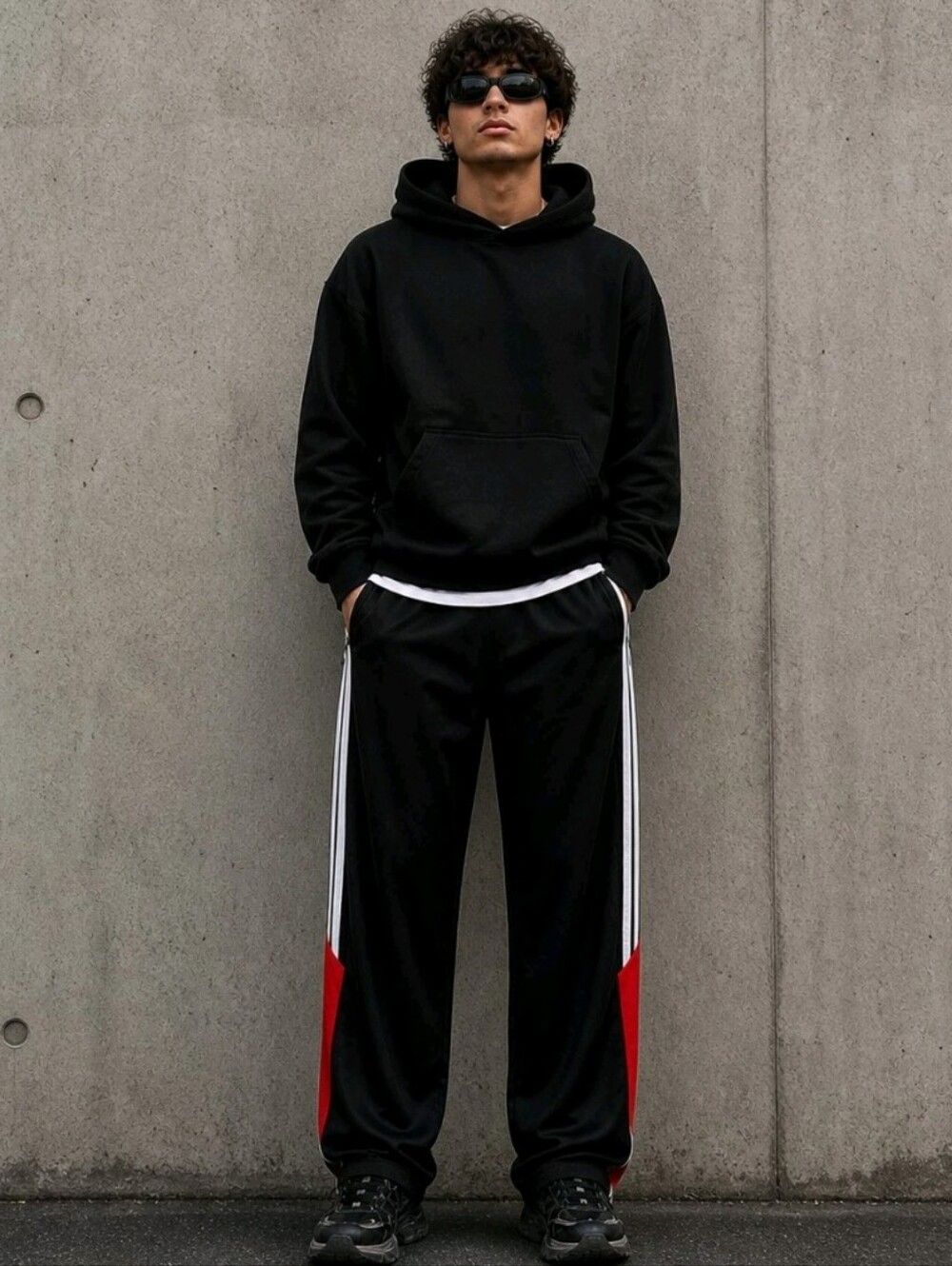 Black Adidas 3 Stripe Track Pants Size Large Athletic Streetwear Athleisure